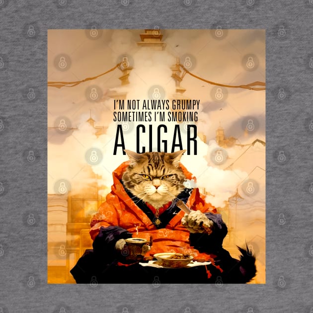 Cigar Smoking Cat: I'm Not Always Grumpy, Sometimes I'm Smoking a Cigar by Puff Sumo